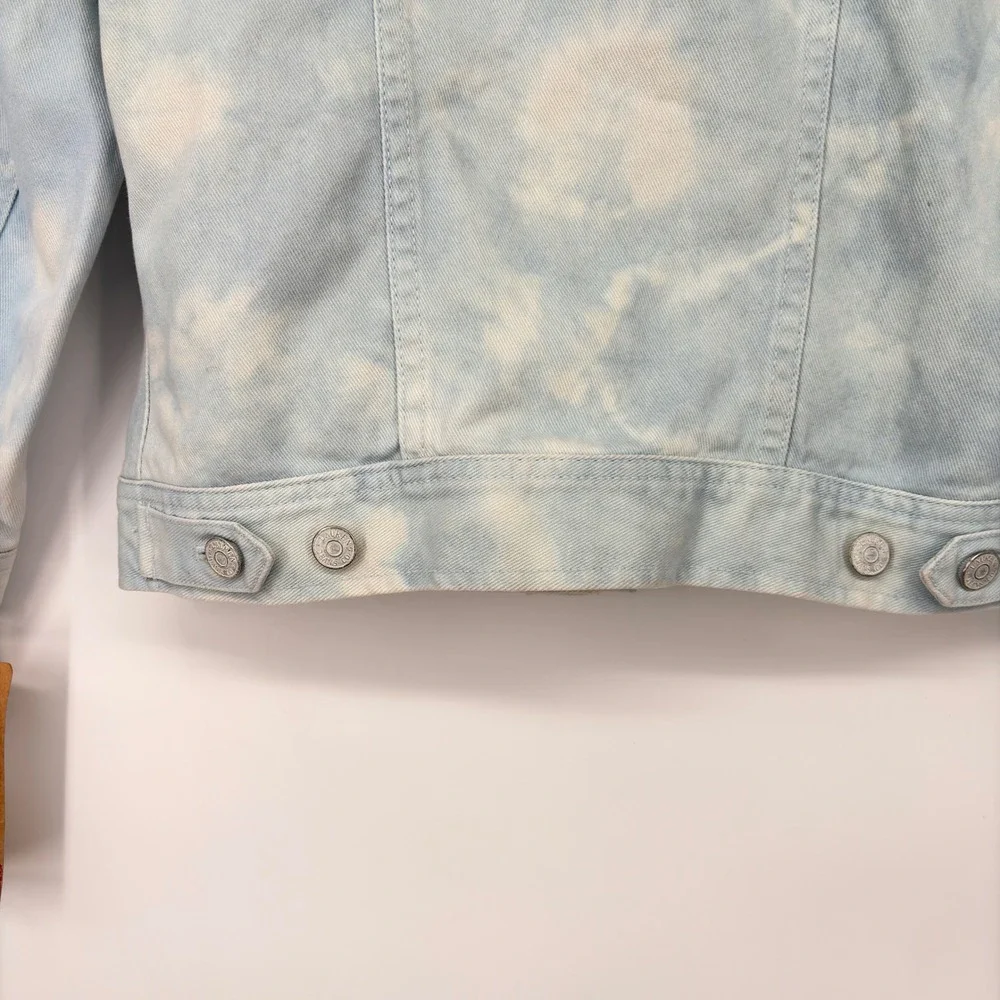Lauren Ralph Lauren Jacket Womens‎ XS Blue Santorini Fash Tie Dye Denim Trucker - Picture 7 of 11